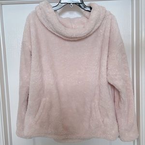 Old Navy long sleeve cowl neck soft fleece sweatshirt size XLarge- pale pink